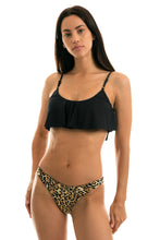 Charger l&#39;image dans la galerie, Model Front: Rio De Sol Bas Bottom Leopardo Black Babado
