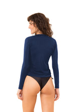 Charger l&#39;image dans la galerie, Model Back: Rio De Sol Haut Navy Rash-Guard
