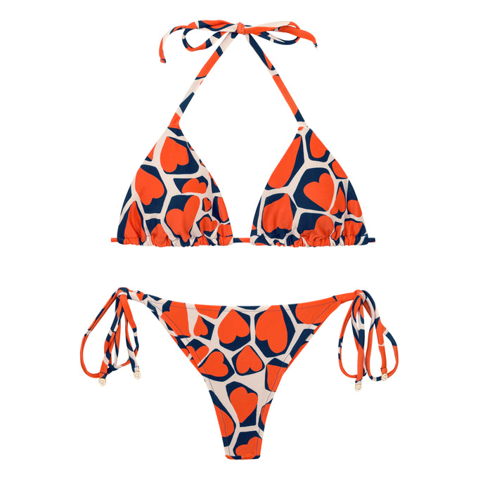 Product Front: Rio De Sol Ensemble Set Amore-Red Tri-Inv Cheeky-Tie