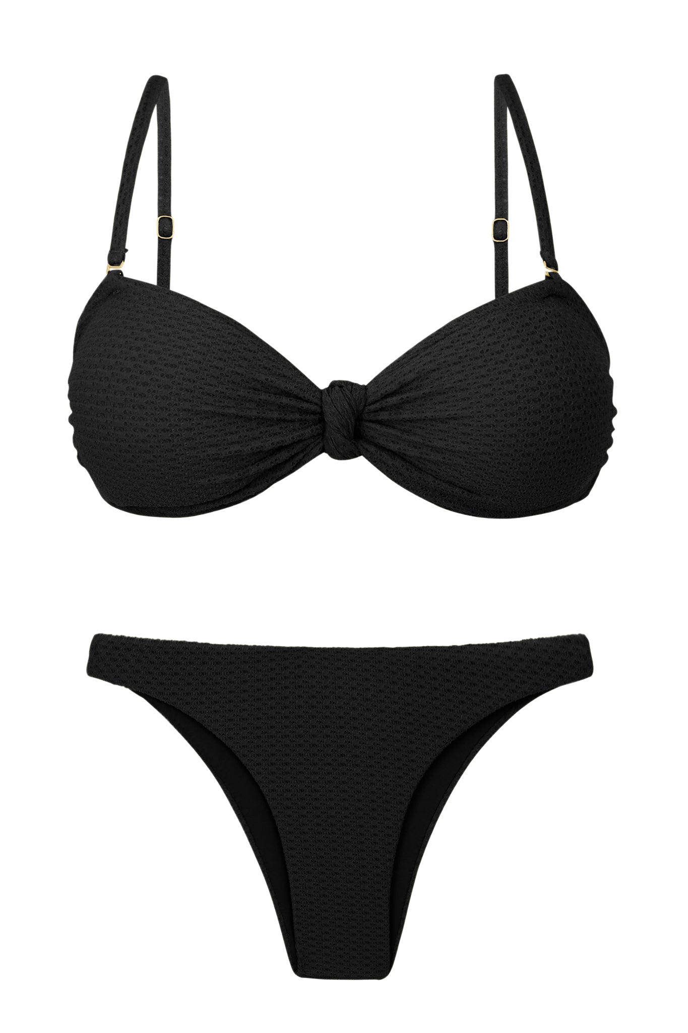Product Front: Rio De Sol Ensemble Set Bora-Black Bandeau-Joy Leblon