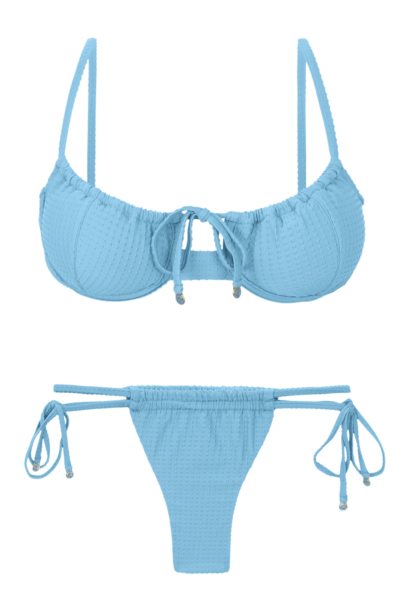 Product Front: Rio De Sol Ensemble Set Dots-Sky Balconet-Tie Pipa