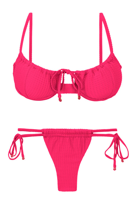 Product Front: Rio De Sol Ensemble Set Dots-Virtual-Pink Balconet-Tie Pipa