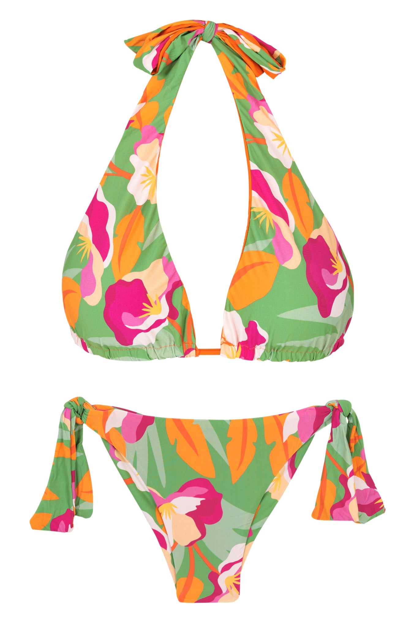 Product Front: Rio De Sol Ensemble Set Green-Bloom Halter-Double Italy