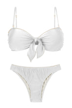 Charger l&#39;image dans la galerie, Product Front: Rio De Sol Ensemble Set Shimmer-White Bandeau-Knot Essential
