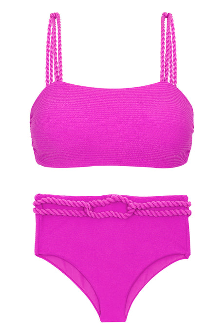 Product Front: Rio De Sol Ensemble Set St-Tpz-Pink Reto Hotpant-High