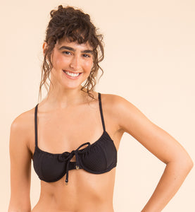 Image 08: Rio De Sol Haut Top Dots-Black Balconet-Tie